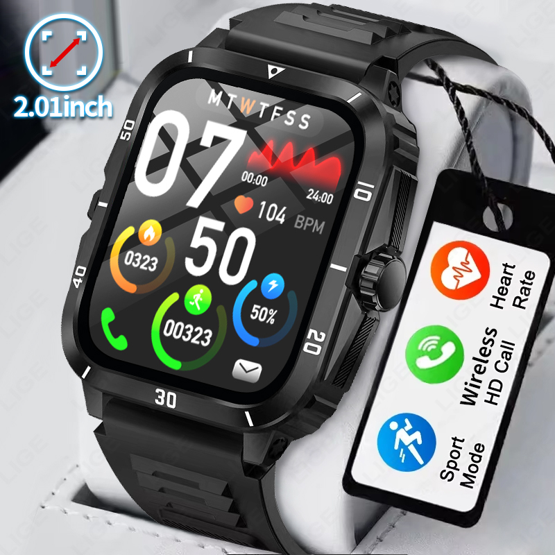 Smartwatch Latest Watches For Men - Reloj inteligente con pantalla 2,01 para