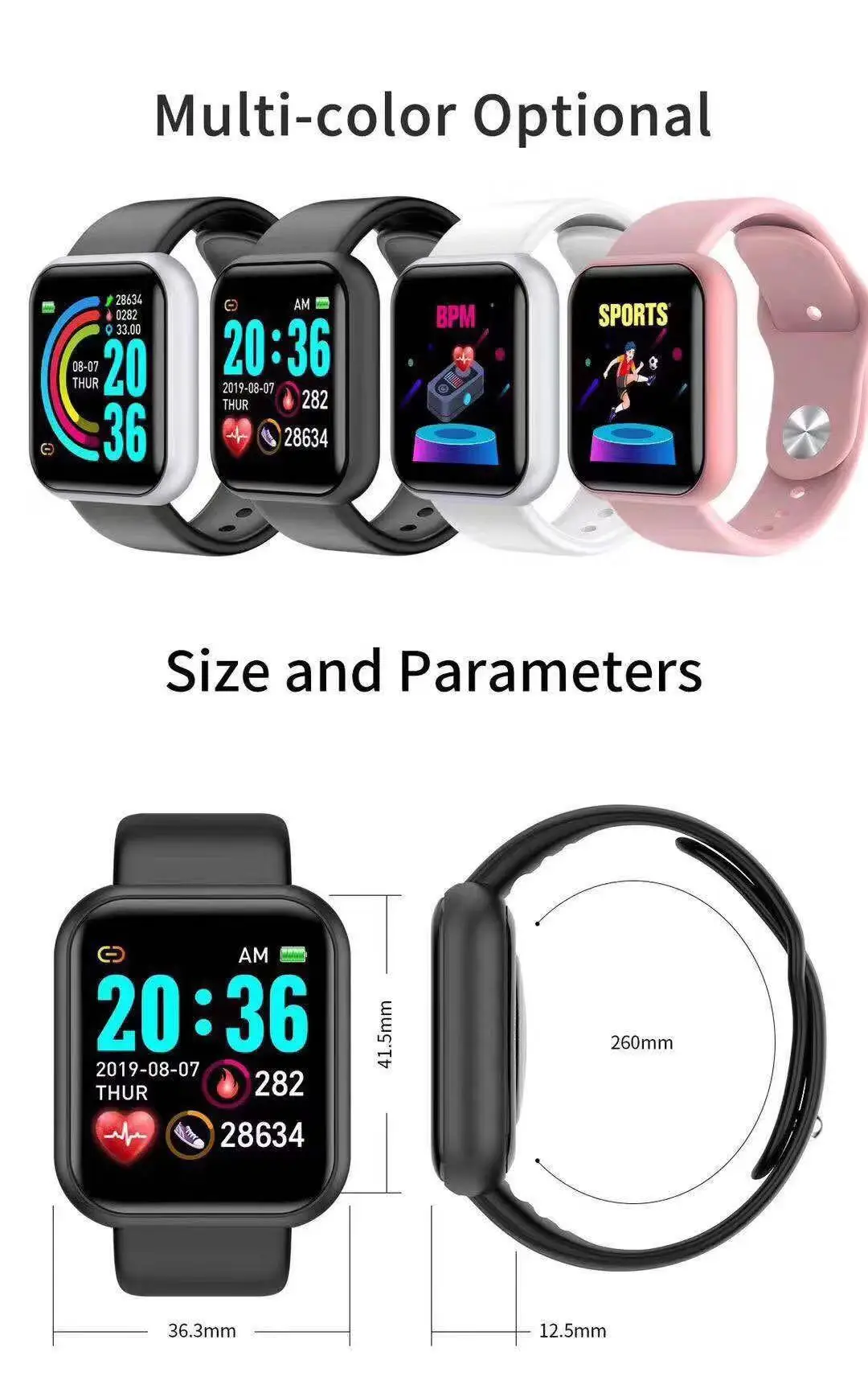 Smartwatch Watches For Mens - Reloj inteligente D20 Pro para hombre,