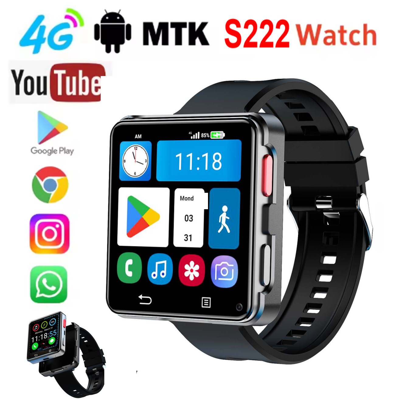 Watch Smartwatch - Reloj Inteligente S222 4G con Tarjeta