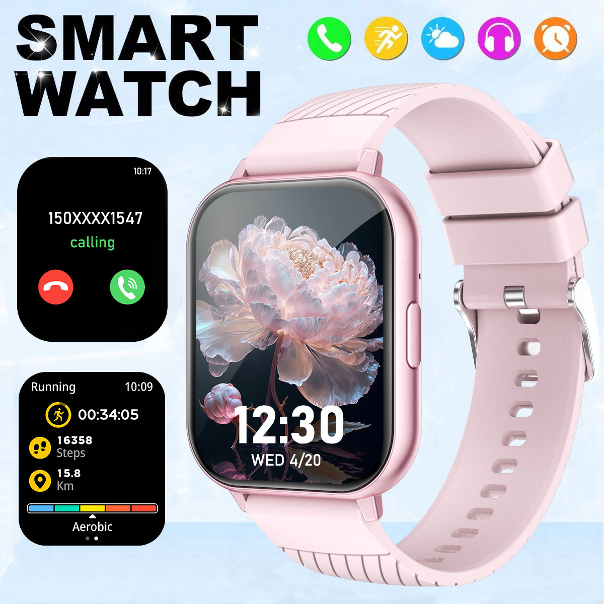 Smartwatch Watches Wallpaper - Reloj inteligente multifuncional Pantalla HD de