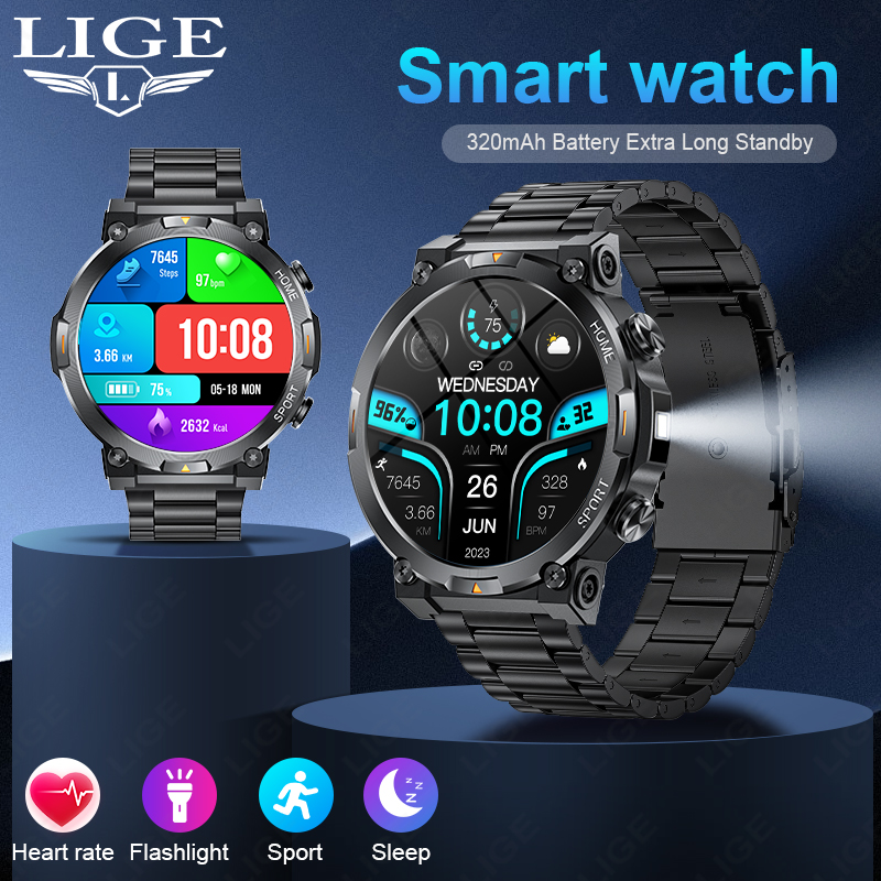 Smartwatch Latest Watches For Men - Reloj Inteligente Deportivo LIGE para Hombre,