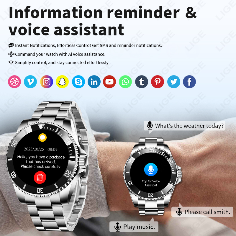 Reloj Inteligente LIGE 2026 co - Smartwatch Health Watches reseña y precio