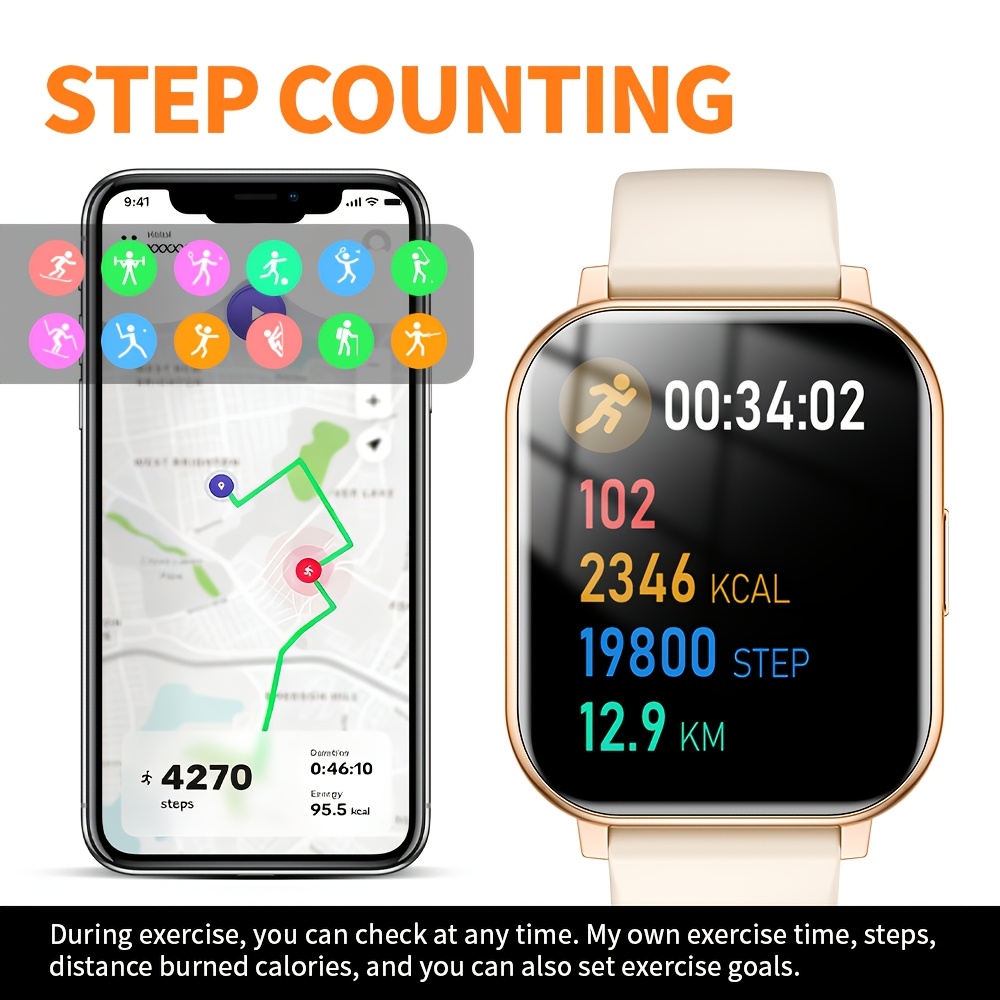 Pantalla cuadrada HD de 1.83 p - Smartwatch Watches Wallpaper reseña y precio