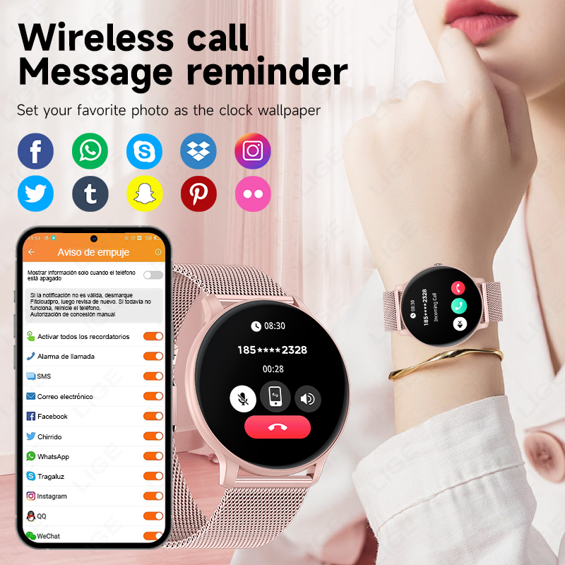 Reloj inteligente LIGE resiste - Smartwatch Ladies Watches For Women reseña y precio