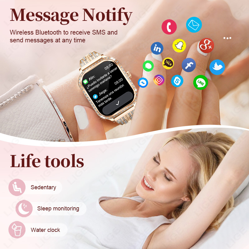 Reloj inteligente LIGE para Mu - Smartwatch Ladies Watches For Women reseña y precio